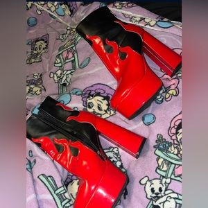 Red flame boots